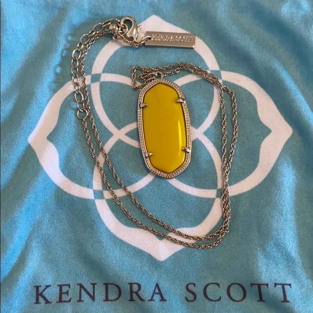 Kendra Scott pendant necklace with yellow stone